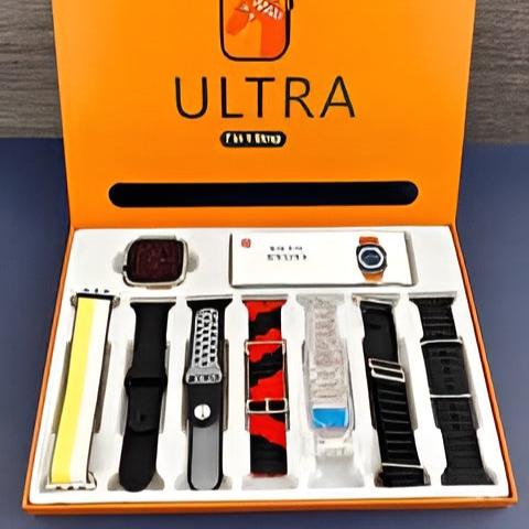 7 In 1 Ultra Smart Watch Series 8 Wireless Charging 7 Straps Waterproof (random Color)