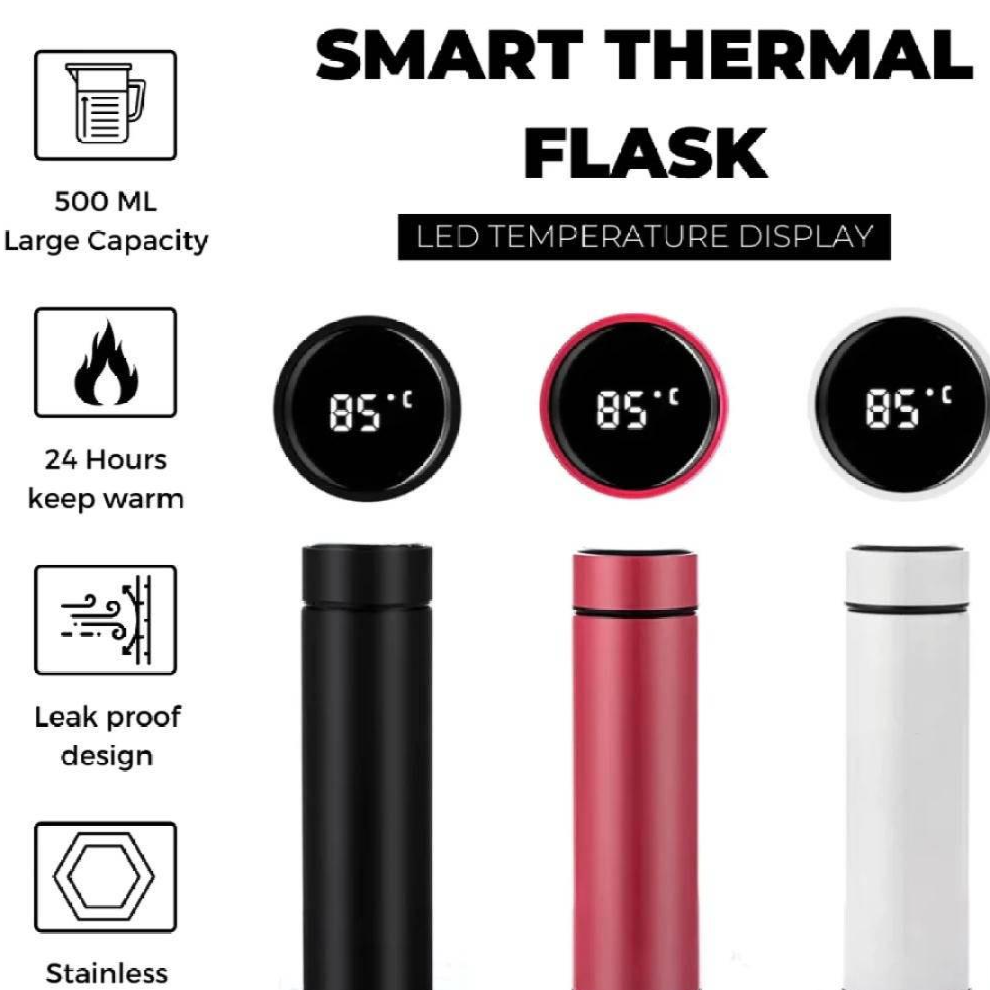 Smart Thermos Water Bottle With LED Digital Temperature Display, 500ML