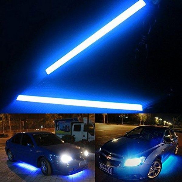 Blue Led Daytime Day Running Light For Bumpers (for All Cars And Bikes) 2pcs