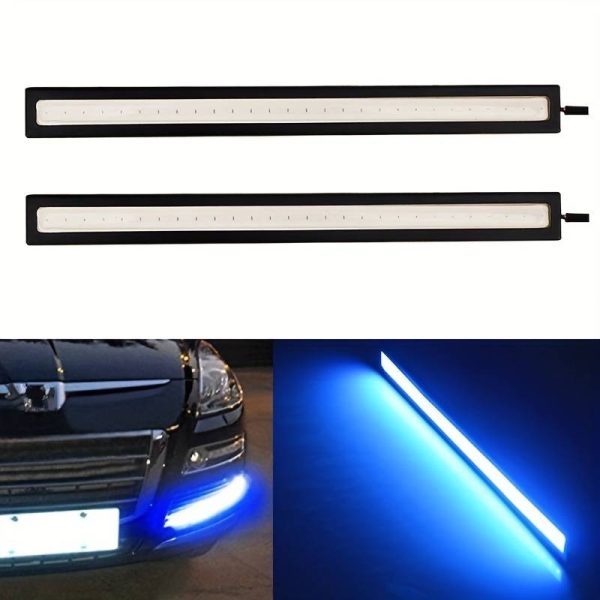 Blue Led Daytime Day Running Light For Bumpers (for All Cars And Bikes) 2pcs