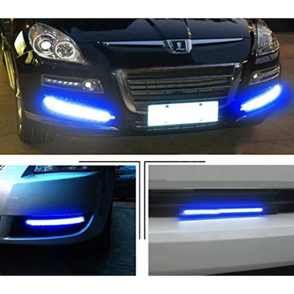 Blue Led Daytime Day Running Light For Bumpers (for All Cars And Bikes) 2pcs