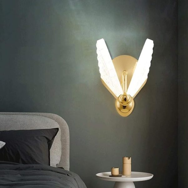 Led Acrylic Butterfly Wall Light Bedside Sconce Lamp Lighting Nightlight Gold